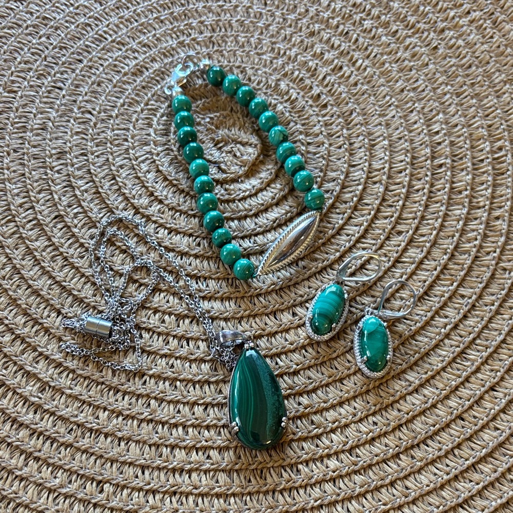 Green Malachite Jewelry Set